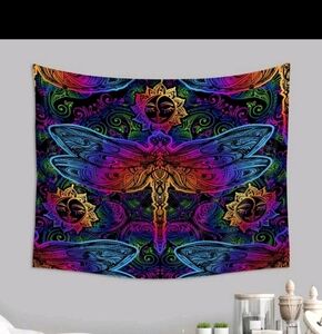 Colorful Dragonfly Tapestry Wall Decor